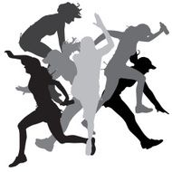 Vector silhouette of a woman N1995