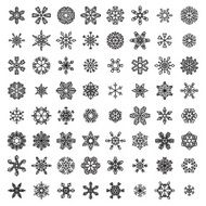 Vector Set of Linear Snowflakes