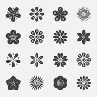 Flower icons set N2