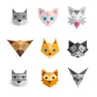 Set of abstract cats vector illustration N2