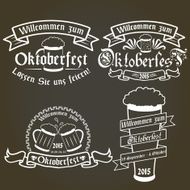 Vector set of oktoberfest labels design elements German language