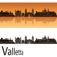 Valletta skyline in orange background