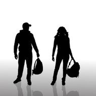 Vector silhouette of a couple N241