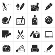 Black Graphic and web design icons