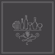 Wine glass and bottle symbol
