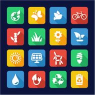 Ecology Icons Flat Design