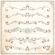Set of vintage vector dividers N13