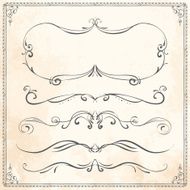 Set of vintage vector dividers N14