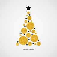 Christmas card with tree Vector illustration N2