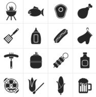 Black Grilling and barbecue icons
