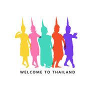 welcome to thailand thai dancer vector illustration
