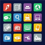 Journalist Or Reporter Icons Flat Design