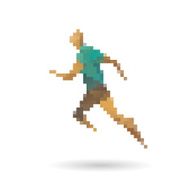 Sports man running abstract isolated on a white backgrounds N7