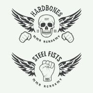 Set of vintage mixed martial arts logo badges and emblems N5