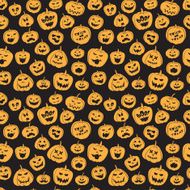 Seamless pattern Of Vintage Happy Halloween pumpkins N8