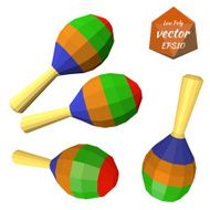 Set of colorful maracas isolated on white background Musical