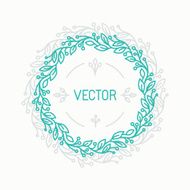Vector floral wreath and linear border