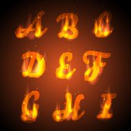 Fire alphabet Vector N2