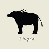 black silhouette of buffalo