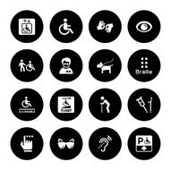 Black Vector Disability - 16 Icons