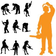 Vector Silhouette Of People N831