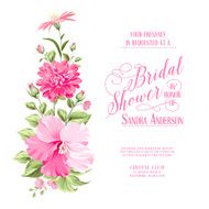 Flower garland for invitation card N3