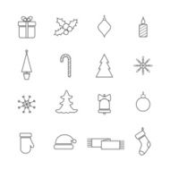 Christmas line icons set N2