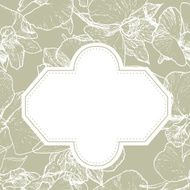seamless vector pattern with flower of orchid beige with frame