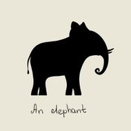 black silhouette of elephant