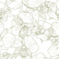 seamless vector pattern with flower of orchid beige