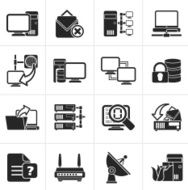 Black Computer Network and internet icons