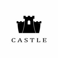 Vector black castle icon on white background N2