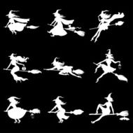 Silhouette negative witches set