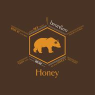 Honey bear symbol logo - vector illustration
