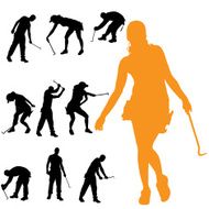 Vector Silhouette Of People N832