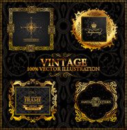 Vector vintage Gold frames calligraphic