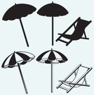 Chair and beach umbrella N2