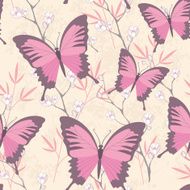 Colorful butterfly and flowers