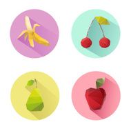 Set of flat design vegetables icons isolated on a white