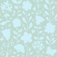 Seamless pattern with silhouettes flowers N30
