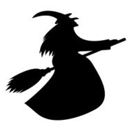 silhouette of a witch on broomstick Halloween N2