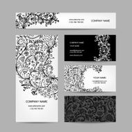 Business cards collection floral design N8