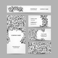 Business cards collection floral design N9