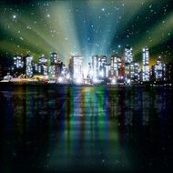 abstract background with panorama of vancouver N59