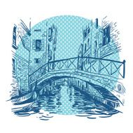 Venice city hand drawn vector illustration N2