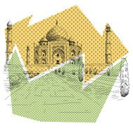Taj Mahal hand drawn vector illustration