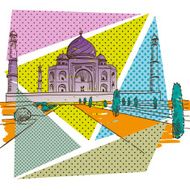 Taj Mahal hand drawn vector illustration N2