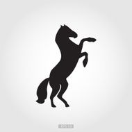 horse black white picture isolated on background vector illustration