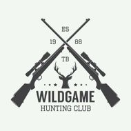 Vintage hunting label logo or badge and design elements N4