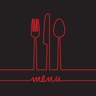 fork knife and spoon menu set
